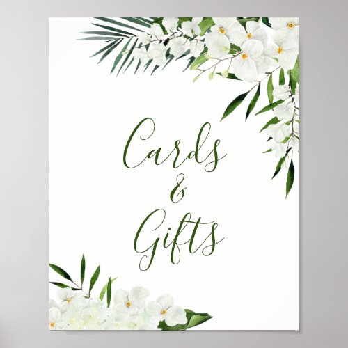 Elegant White Orchid  Cards and Gifts Wedding Sign