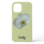 Elegant White Orchid Flower Botanical iPhone 12 Case