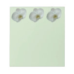 Elegant White Orchid Flower Botanical Notepad