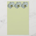 Elegant White Orchid Flower Botanical Stationery