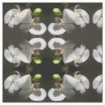 Elegant white orchid photo tropical white floral  fabric