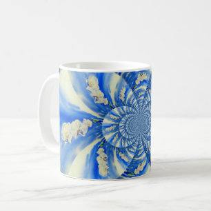 Elegant white orchid watercolor painting coffee mug