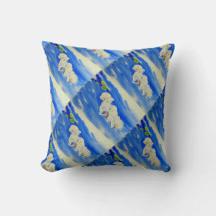 Elegant white orchid watercolor painting throw pillow