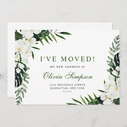 Elegant White Orchids Bohemian Announcement Cards