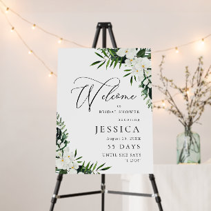 Elegant White Orchids Bohemian Bridal Shower Foam Board