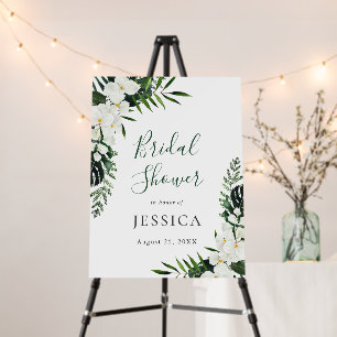 Elegant White Orchids Bohemian Bridal Shower Foam Board