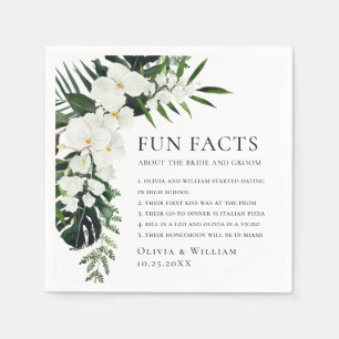 Elegant White Orchids Bohemian Floral Wedding Napkins