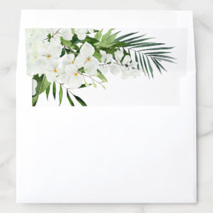 Elegant White Orchids Bohemian Flowers Envelope Liner