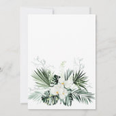 Elegant White Orchids Bohemian Greenery Wedding Invitation (Back)