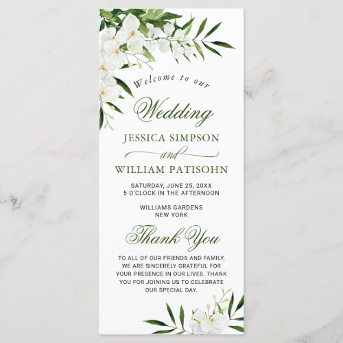 Elegant White Orchids Bohemian Wedding Ceremony Pr Program