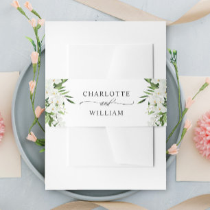 Elegant White Orchids Bohemian Wedding Invitation Invitation Belly Band