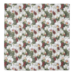 Elegant White Orchids Duvet Cover