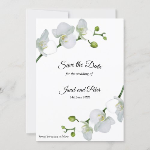 Elegant white orchids  save the date