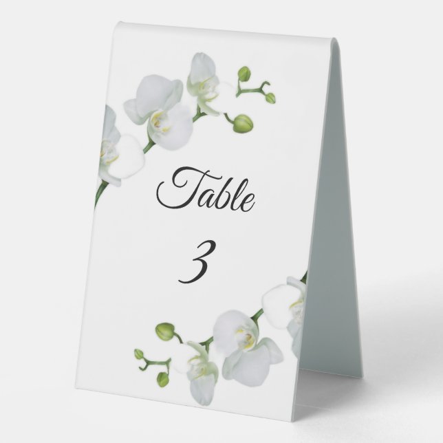 Elegant white orchids    table tent (Back)