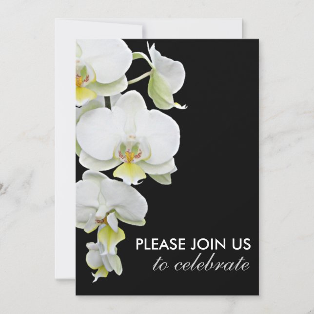 Elegant White Orchids Wedding/Any-Occasion Invites (Front)