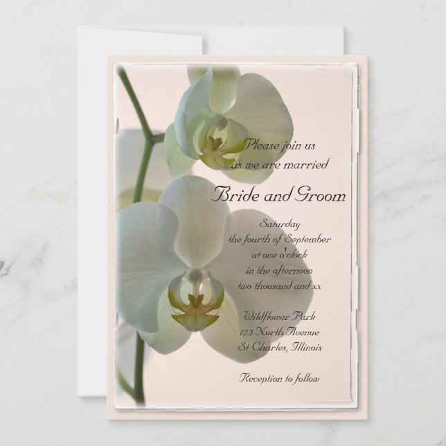 Elegant White Orchids Wedding Invitation (Front)
