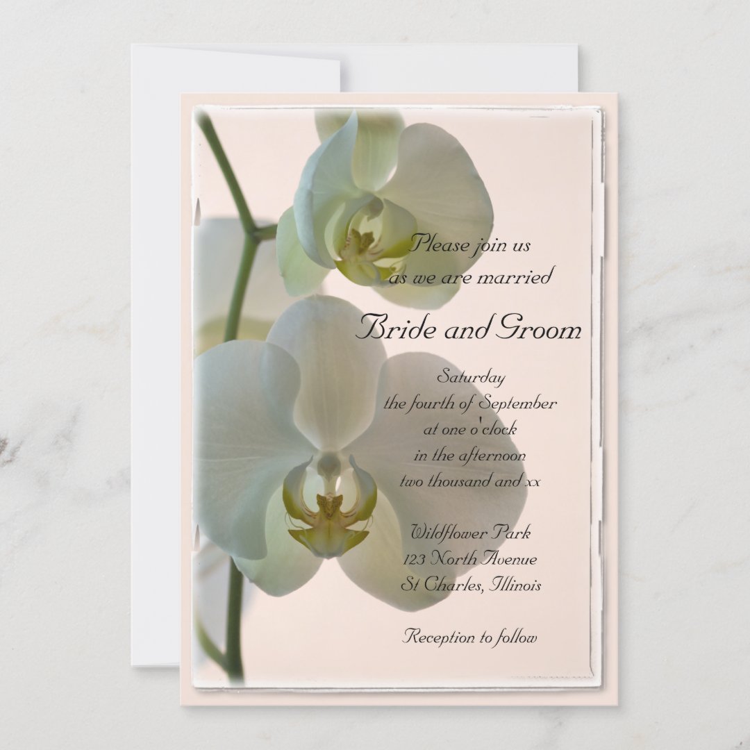 Elegant White Orchids Wedding Invitation | Zazzle