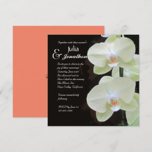 Elegant White Orchids Wedding Invitation