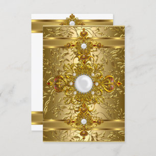 Elegant White Ornate Rich Gold Birthday Party Invitation