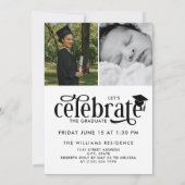 Elegant White Overlay Photo Graduate Invitation (Back)