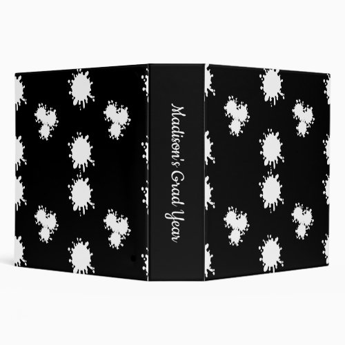 Elegant White Paint Splash Background  3 Ring Binder