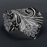 Elegant White Paisley On Black Background Neck Tie<br><div class="desc">Elegant white vintage floral paisley seamless pattern over black background color you can change.</div>