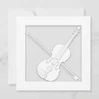 Elegant White Paper Violin & Bow Musician's