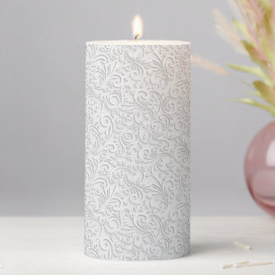 Elegant white pattern  candle