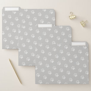 Elegant White Paw Pattern File Folder