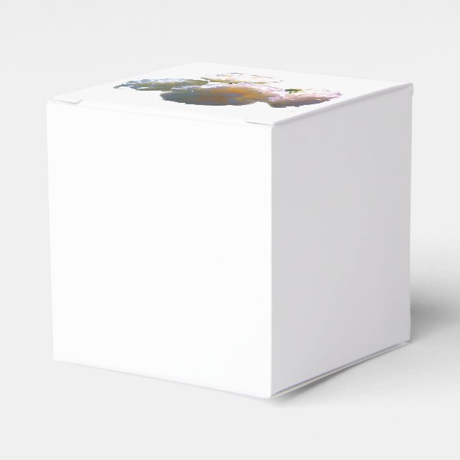 Elegant white peach orange blush roses favor boxes (Front Side)