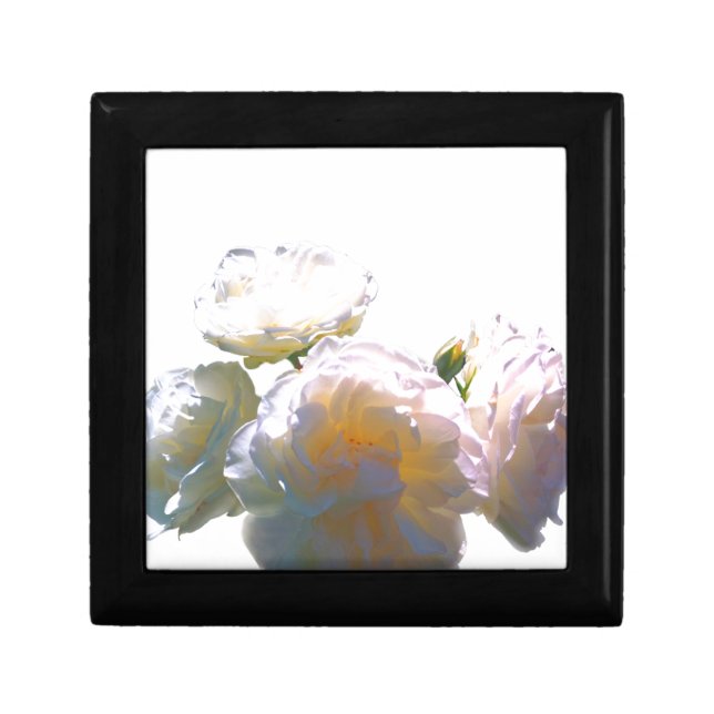 Elegant white peach orange blush roses gift box (Front)