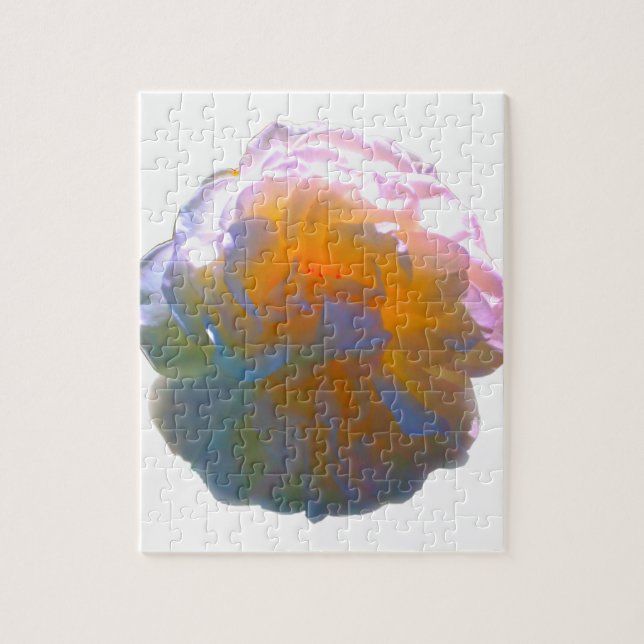 Elegant white peach orange blush roses jigsaw puzzle (Vertical)