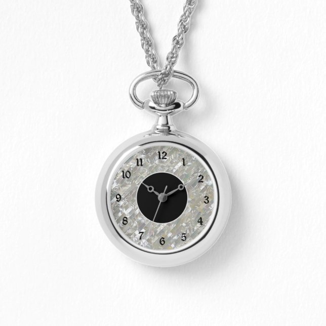 Elegant White Pearl Face Watch (Front)