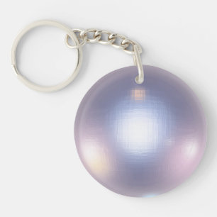 Elegant White Pearl Shimmering Diamond Bling Keychain
