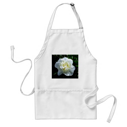 Elegant white peony floral white flower photo adult apron
