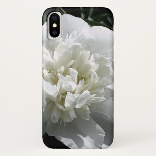 Elegant white peony floral white flower photo iPhone x case