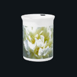 Elegant white peony floral white flower photo drink pitcher<br><div class="desc">Elegant white peonies glowing in the noon day sun.</div>