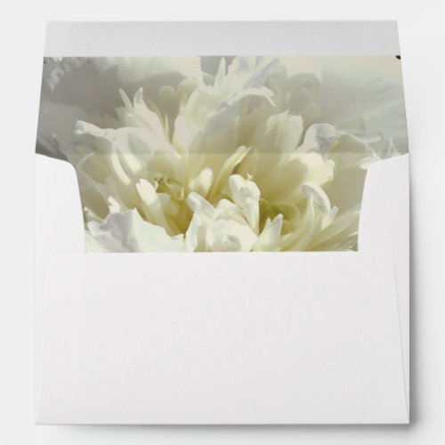 Elegant white peony floral white flower photo envelope