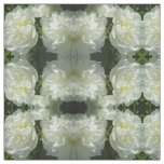 Elegant white peony floral white flower photo fabric