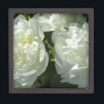 Elegant white peony floral white flower photo keepsake box<br><div class="desc">Elegant white peonies glowing in the noon day sun.</div>