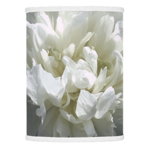 Elegant white peony floral white flower photo lamp shade