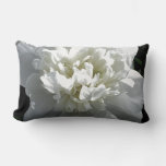 Elegant White Peony Floral White Flower Photo Lumbar Pillow at Zazzle