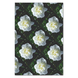 Elegant white peony floral white flower photo tissue paper