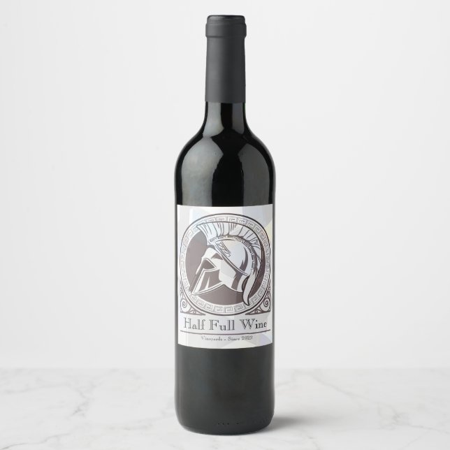 Elegant White Personalized Family Wine Bottle  Wine Label (Front)