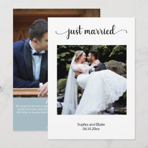 Elegant White Photo Wedding Announcement