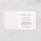 Elegant White Pink Leopard Cheetah Animal Print Business Card (Back)