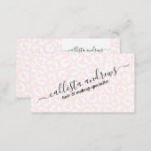 Elegant White Pink Leopard Cheetah Animal Print Business Card (Front/Back)