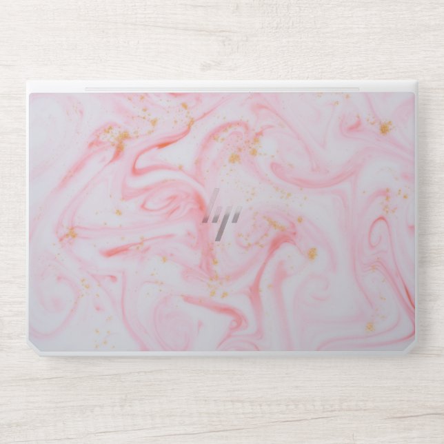 Elegant white pink marble EliteBook 1050 G1 HP Laptop Skin (Front)