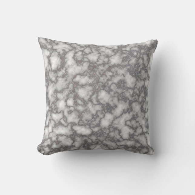 Elegant White Pink Marble Throw Pillow (Front)