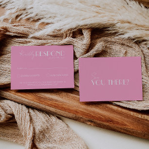 Elegant White Pink Minimalist Bright Wedding RSVP Card